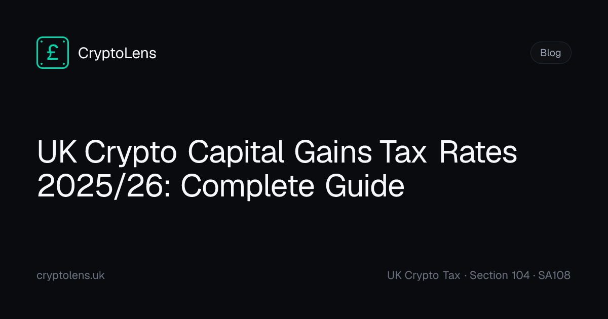 UK Crypto Capital Gains Tax Rates 2025/26: Complete Guide — CryptoLens